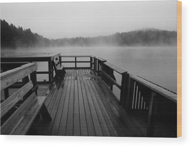 South Dakota Wood Print featuring the photograph Wet Raining Fog Afternoon by Wilma Birdwell
