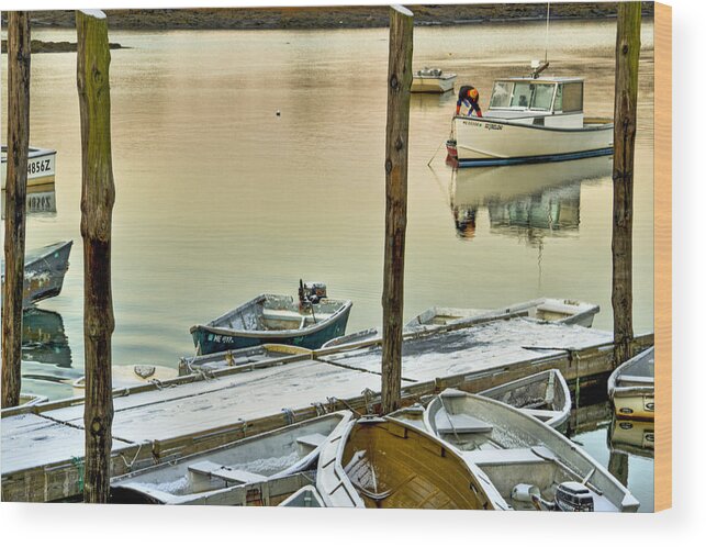 Harbor Wood Print featuring the photograph Winter Morning by Brenda Giasson