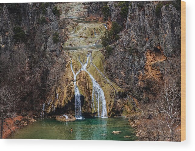 Landscape Wood Print featuring the photograph Winter Time at the Falls by Doug Long