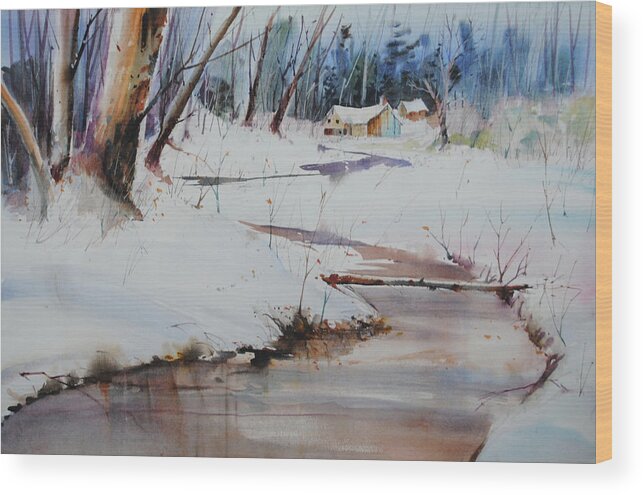 Landscape Wood Print featuring the painting Winter Wonders by P Anthony Visco