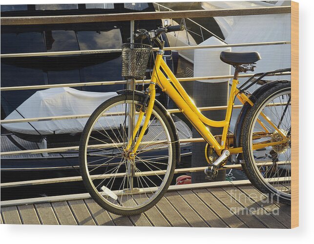 Activity Wood Print featuring the photograph Yellow Bicycle by Carlos Caetano