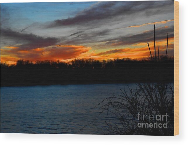 Sunset Wood Print featuring the photograph A Bright Tomorrow Sunset Painting by Robyn King