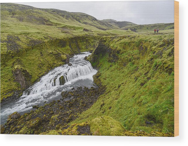 Iceland Wood Print featuring the photograph Fimmvorduhals Waterfall by Alex Blondeau