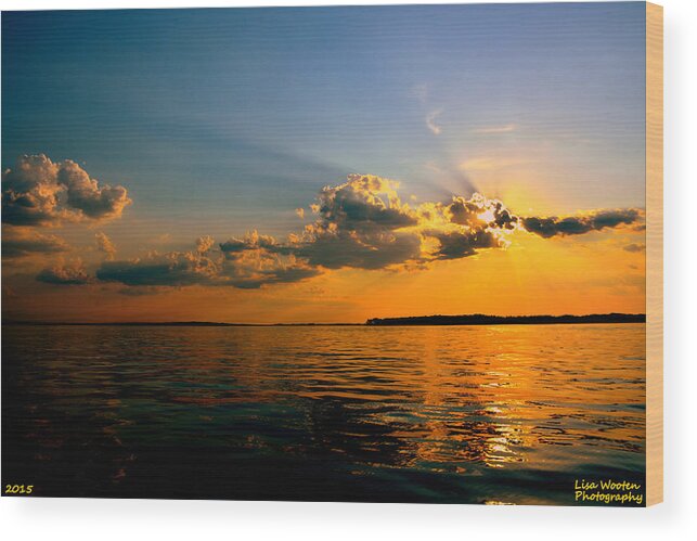 Sunset Wood Print featuring the photograph Perfect Ending To A Perfect Day by Lisa Wooten