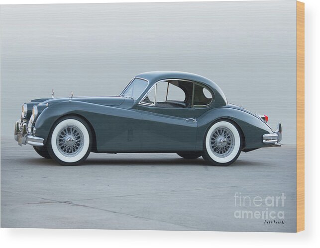 Auto Wood Print featuring the photograph 1955 Jaguar SK 140 Coupe by Dave Koontz