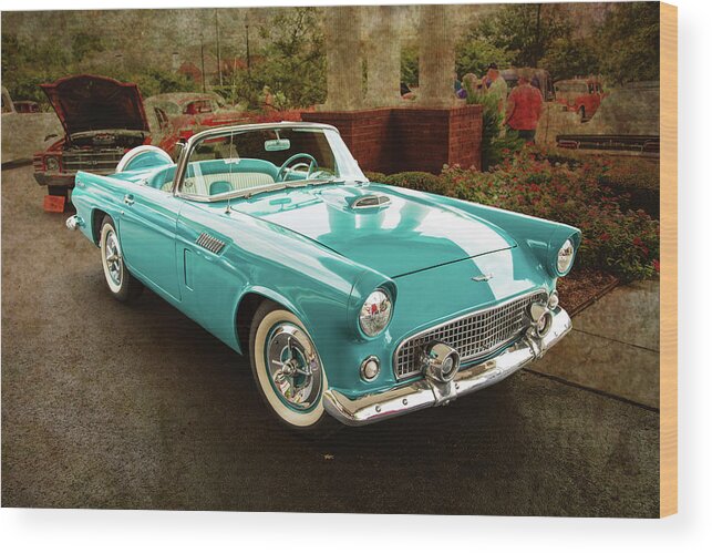 1956 Ford Thunderbird Wood Print featuring the photograph 1956 Ford Thunderbird 5510.04 by M K Miller
