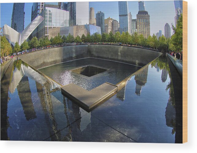 9/11 Memorial Wood Print featuring the photograph 9/11 Memorial #1 by Mitch Cat