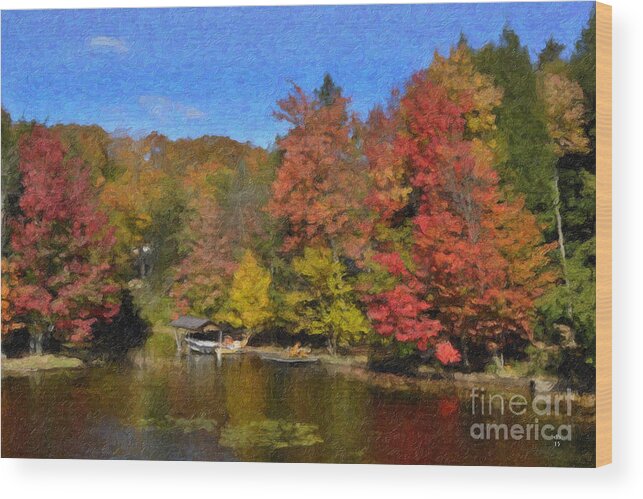 Adirondacks Wood Print featuring the painting A Little Piece of Adirondack Heaven #1 by Diane E Berry