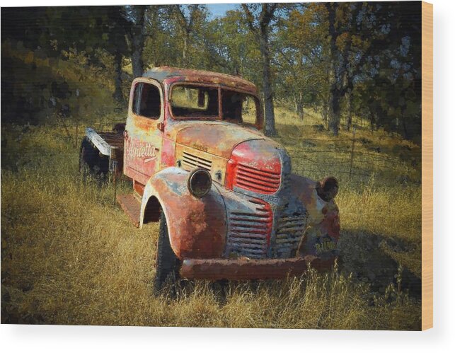 Abandoned Dodge Truck Wood Print featuring the photograph Abandoned Dodge Truck #3 by Frank Wilson