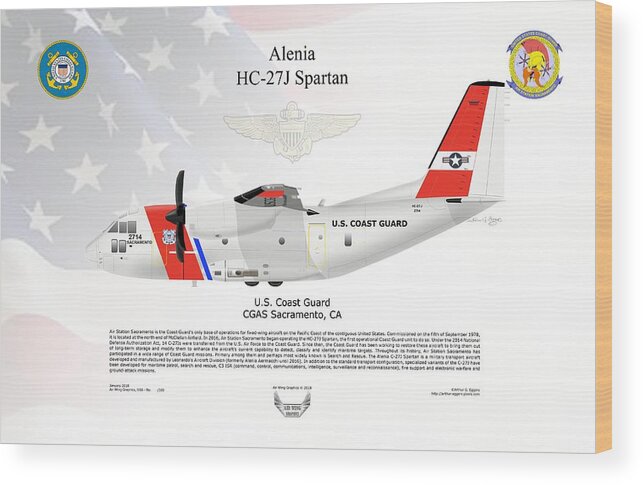 Alenia Wood Print featuring the digital art Alenia HC-27J Spartan #1 by Arthur Eggers