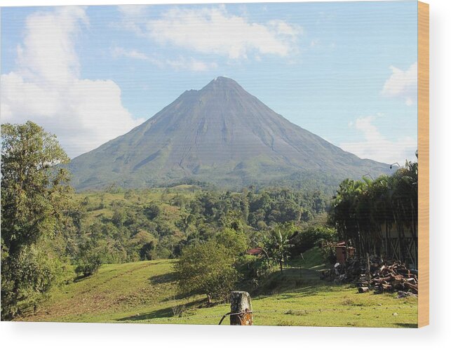 Volcano Wood Print featuring the photograph Arenal Volcano #1 by Charlene Reinauer