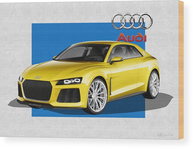 �audi� Collection By Serge Averbukh Wood Print featuring the photograph Audi Sport Quattro Concept with 3 D Badge by Serge Averbukh