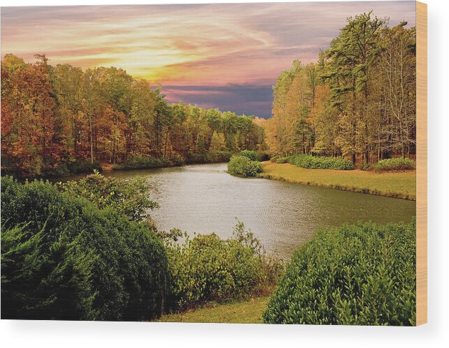 Autumn Wood Print featuring the photograph Autumn Lake #1 by Darryl Brooks