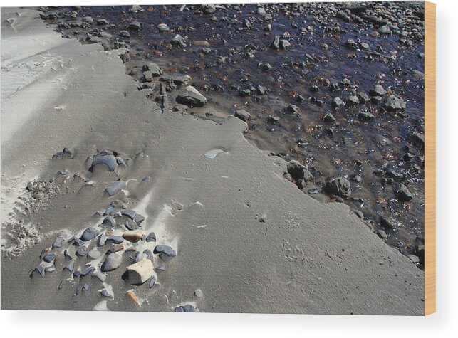 Beach Rocks Wood Print featuring the photograph Beach Rocks 3 #1 by Joanne Coyle