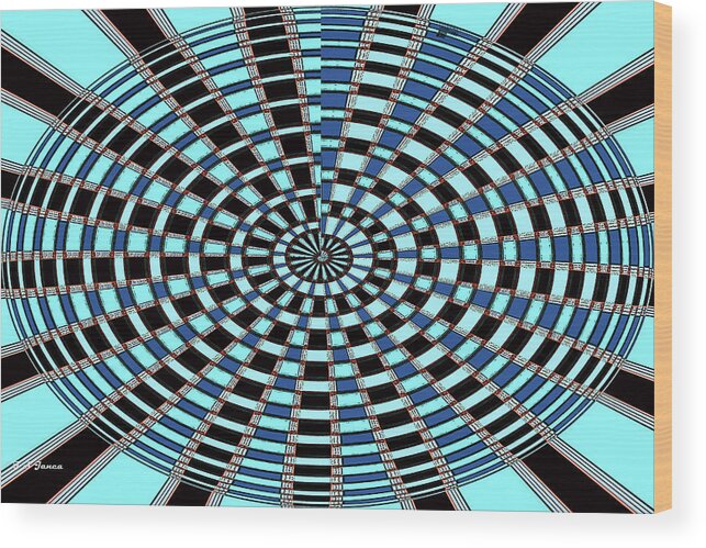 Blue And Black Abstract Wood Print featuring the digital art Blue And Black Abstract #1 by Tom Janca