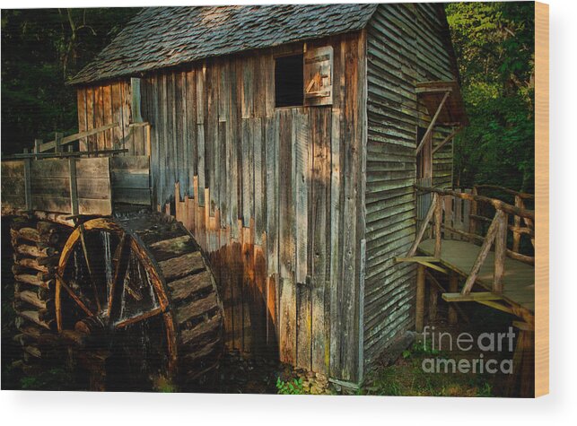 Art Prints Wood Print featuring the photograph Cades Cove Mill #1 by Dave Bosse