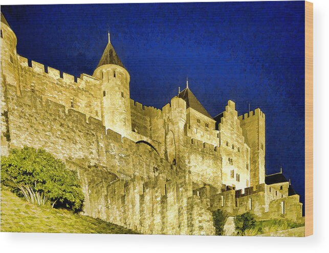 Carcassone Wood Print featuring the photograph Carcassone Castle #1 by Dennis Cox