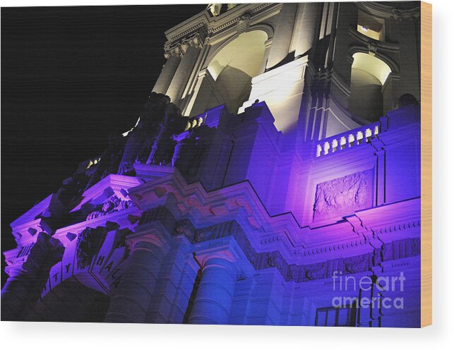 Clay Wood Print featuring the photograph City Hall Pasadena California #1 by Clayton Bruster