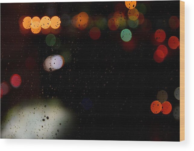 Coarse Bokeh Wood Print featuring the photograph Coarse bokeh rain #2 by Koji Nakagawa