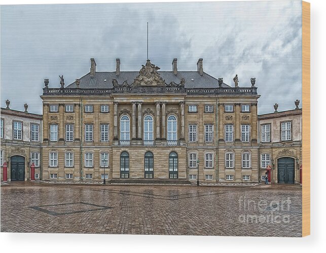Copenhagen Wood Print featuring the photograph Copenhagen Amalienborg Palace #1 by Antony McAulay