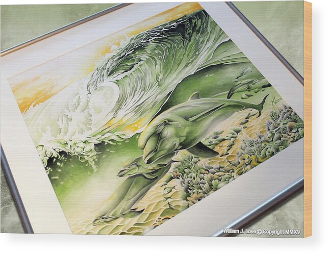 Waves Wood Print featuring the painting Dawn Patrol #1 by William Love