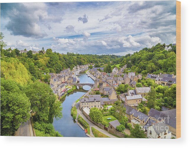Aerial Wood Print featuring the photograph Dinan #1 by JR Photography