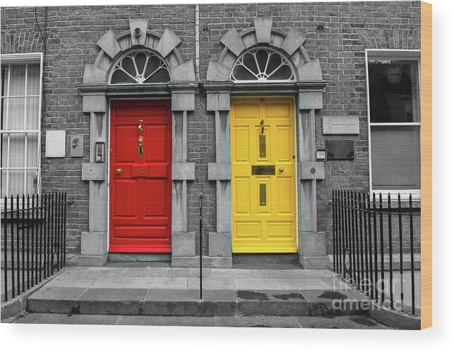 Ireland Wood Print featuring the photograph Doors in Kilkenny in Ireland #1 by Andreas Berthold