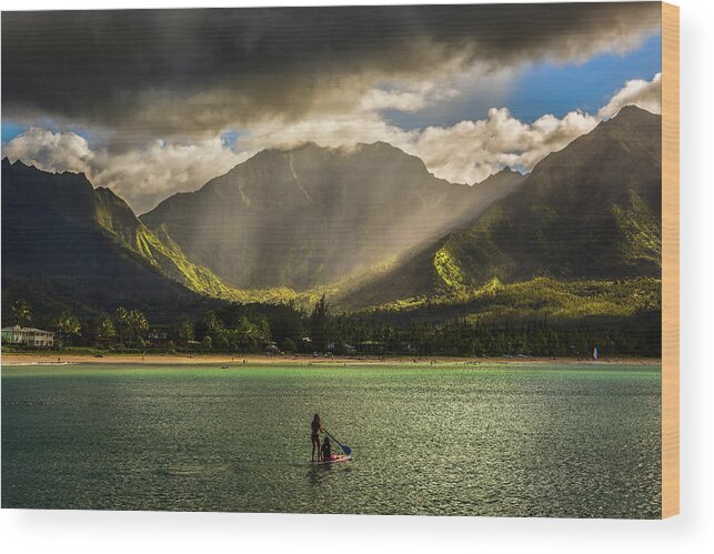 Hanalei Wood Print featuring the photograph Facing the Storm #1 by Robert FERD Frank