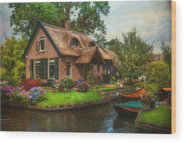 Netherlands Wood Print featuring the photograph Fairytale House. Giethoorn. Venice of the North by Jenny Rainbow