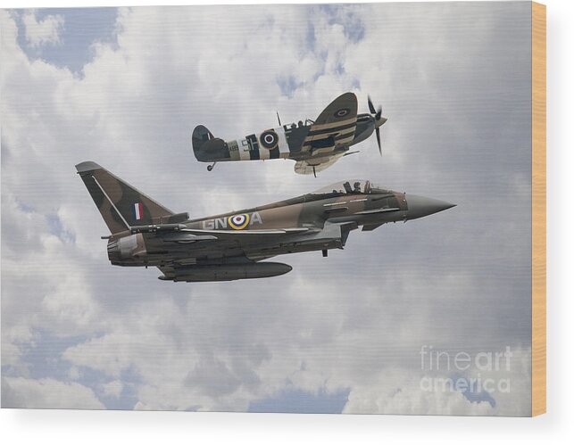 Spitfire Wood Print featuring the digital art Fighter Evolution #1 by Airpower Art