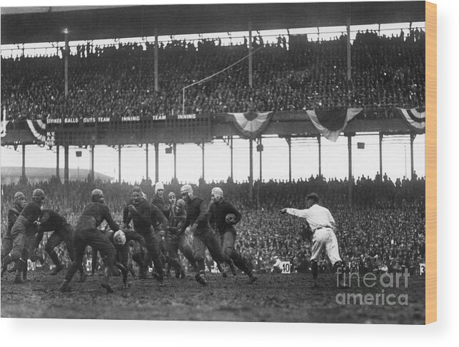 1925 Wood Print featuring the photograph Football Game, 1925 #1 by Granger