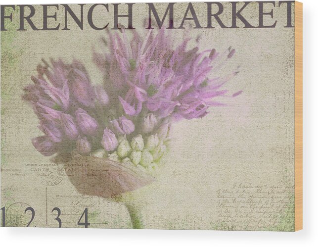 Purple Wood Print featuring the photograph French Market Series G #1 by Rebecca Cozart