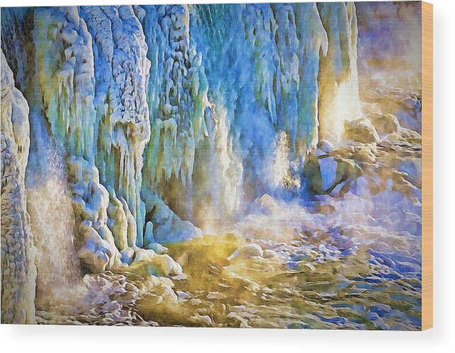 Waterfalls Wood Print featuring the photograph Frozen Waterfall by Tatiana Travelways
