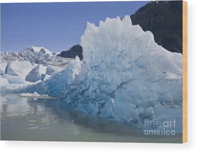 Abstract Wood Print featuring the photograph Glacial Ice #1 by John Hyde - Printscapes