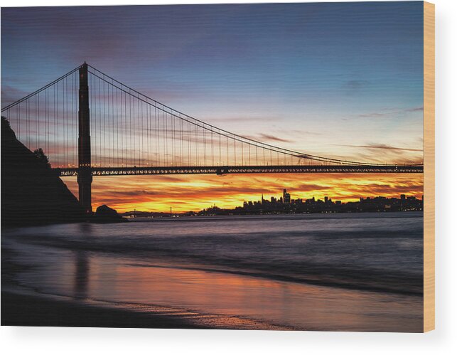 Golden Gate Bridge Wood Print featuring the photograph Golden Gate at Dawn #1 by Rick Pisio