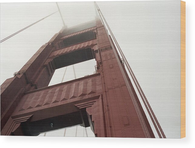 Bridge Wood Print featuring the photograph Golden Gate Tower #1 by Mark Fuller