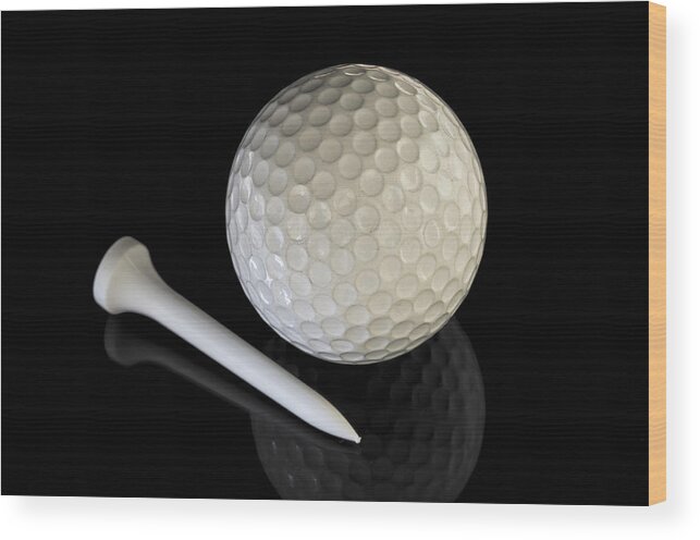 Background Wood Print featuring the photograph Golf-ball #1 by Paulo Goncalves