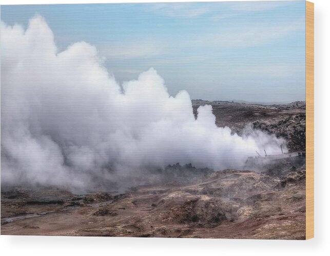 Geothermal Area Wood Print featuring the photograph Gunnuhver - Iceland #1 by Joana Kruse