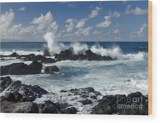 Beach Wood Print featuring the photograph Hookipa Maui Hawaii #2 by Sharon Mau