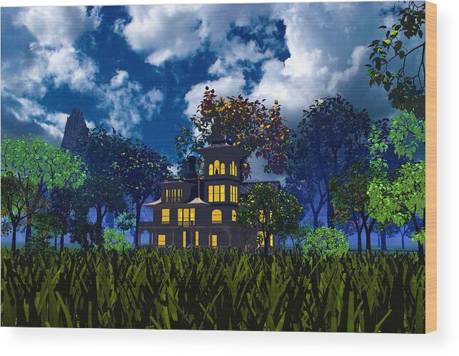House Wood Print featuring the photograph House In The Woods by Mark Blauhoefer