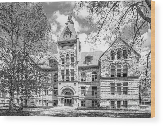 Indiana University Wood Print featuring the photograph Indiana University Kirkwood Hall #2 by University Icons