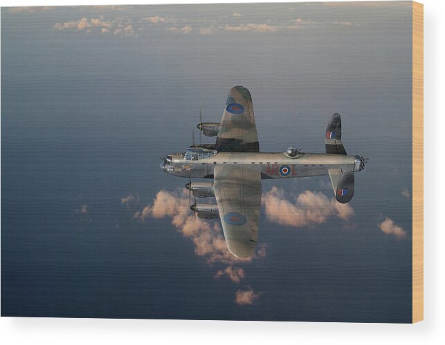 460 Squadron Raaf Wood Print featuring the photograph Kangaroo nose art Lancaster W5005 #1 by Gary Eason