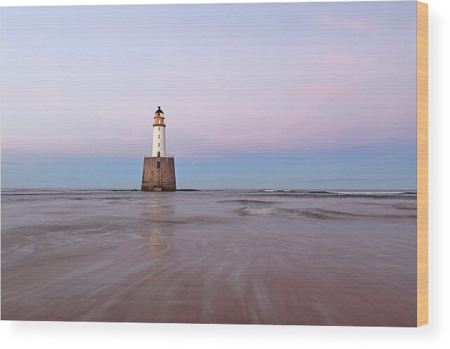 Rattray Head Lighthouse Wood Print featuring the photograph Lighthouse Sunset #2 by Grant Glendinning