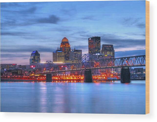 Blue Wood Print featuring the photograph Louisville Kentucky #1 by Darren Fisher