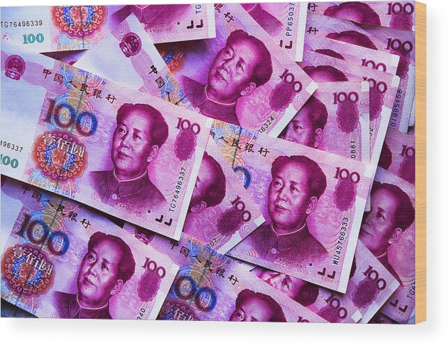 China Wood Print featuring the photograph Mao Money #1 by Dennis Cox