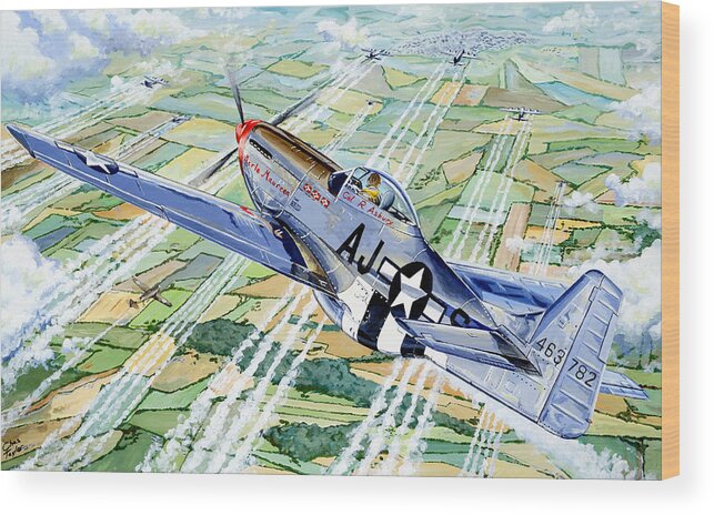 P-51 Wood Print featuring the painting Merle Maureen #1 by Charles Taylor