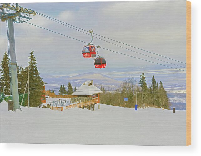 Mountain Wood Print featuring the photograph Mont Sainte Anne in Quebec, Canada. #1 by Marek Poplawski