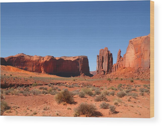 Red Rock Wood Print featuring the photograph Monument Valley #1 by Mark Smith