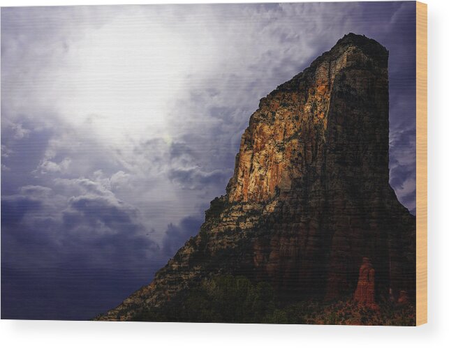 Color Wood Print featuring the photograph Moon over the Mountain #1 by Alan Hausenflock