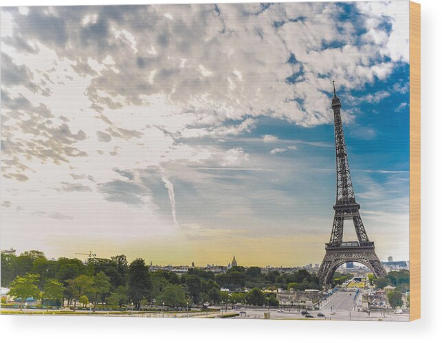 Paris Wood Print featuring the photograph Morning in front of Old Lady #1 by Alija Bajramovic